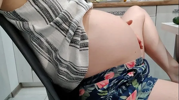 Big my horny pregnant wife masturbate her thin pussy home alone warm Tube