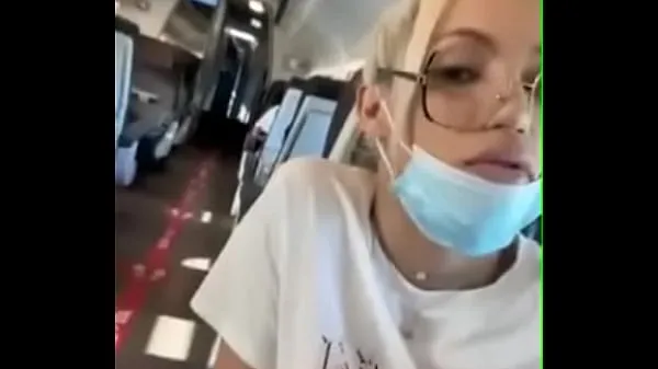 Big Blonde shows his cock on the plane warm Tube