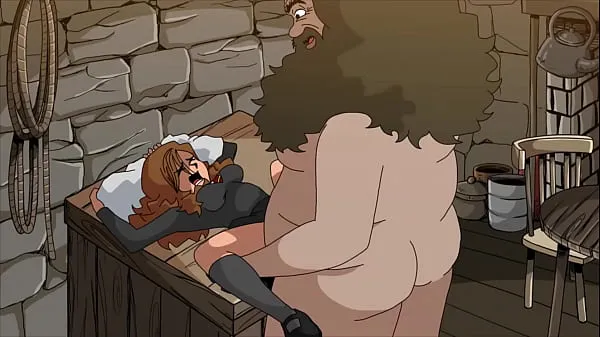 Ống ấm áp Fat man destroys teen pussy (Hagrid and Hermione lớn