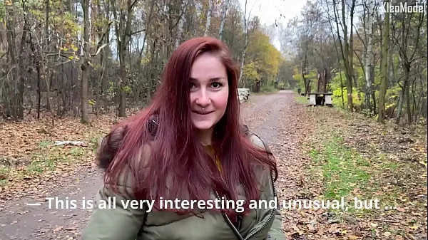Grote Public pickup and cum inside the girl outdoors. KleoModel warme buis