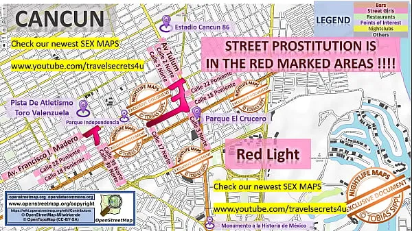 Street Map of Cancun, Mexico with Indication where to find Streetworkers, Freelancers and Brothels. Also we show you the Bar, Nightlife and Red Light District in the City, Blowjob Tiub hangat besar