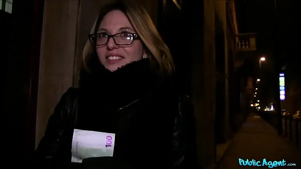 Big Public Agent French Babe in Glasses Fucked on a Public Stairwell warm Tube