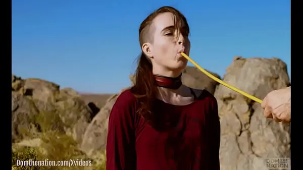 Big Petite, hardcore submissive masochist Brooke Johnson drinks piss, gets a hard caning, and get a severe facesitting rimjob session on the desert rocks of Joshua Tree in this Domthenation documentary warm Tube