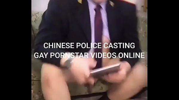Stort Chinese policeman made his first gay sex film on camera varmt rör