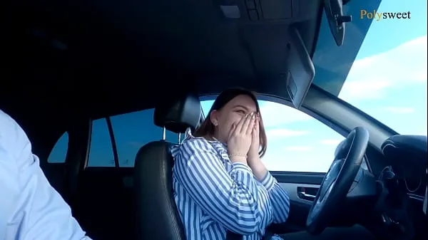 Duża Russian girl passed the license exam (blowjob, public, in the car ciepła tuba