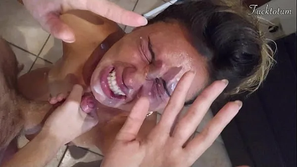 Big Girl orgasms multiple times and in all positions. (at 7.4, 22.4, 37.2). BLOWJOB FEET UP with epic huge facial as a REWARD - FRENCH audio warm Tube