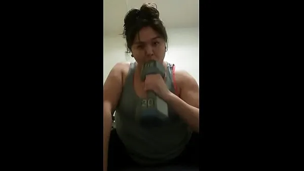 Big A day in the life of Dee. Oral and arms work out then dee sends off a personal email video. Lastly watch dee play with her present warm Tube