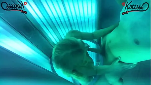 Ống ấm áp Hot Sex and Blowjob in the Solarium of Public SPA. Almost Caught lớn