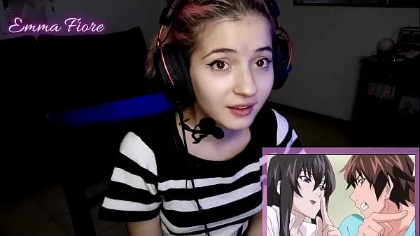 Nagy 18yo youtuber gets horny watching hentai during the stream and masturbates - Emma Fiore meleg cső