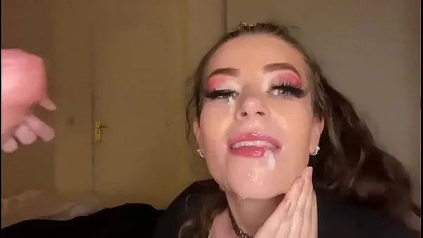 Grote Spitty blowjob with huge facial warme buis