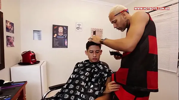 Ống ấm áp Barber put it in my ass with hair gel lớn
