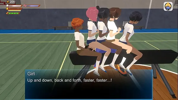 Stort Femdom University 3D Game - Gymgirls riding varmt rør