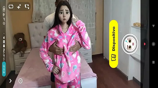 She is Fucked by her perverted caretaker while he records her with his mobile Tabung hangat yang besar