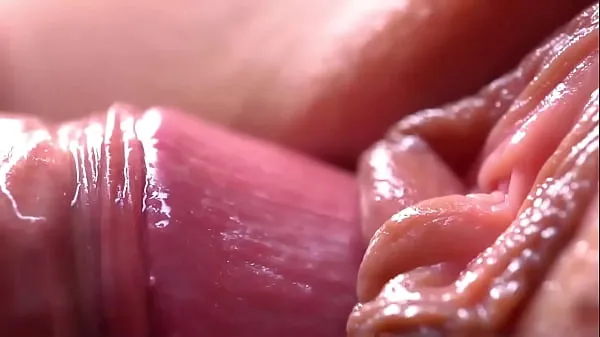 Stort Extremily close-up pussyfucking. Macro Creampie varmt rør