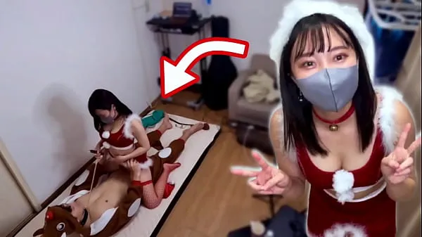 Big She had sex while Santa cosplay for Christmas! Reindeer man gets cowgirl like a sledge and creampie warm Tube
