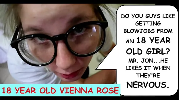 do you guys like getting blowjobs from an 18 year old girl mr jonhe likes it when theyre nervous teenager vienna rose talking dirty to creepy old man joe jon while sucking his cock Tabung hangat yang besar