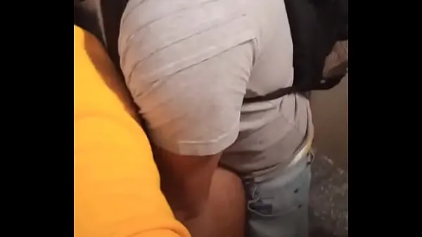 Grote Brand new giving ass to the worker in the subway bathroom warme buis
