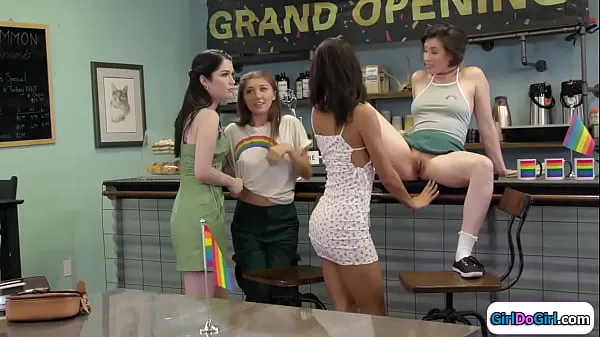 Big Barista serving free pussy to customers warm Tube