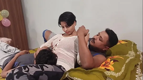 大amezing threesome sex step sister and brother cute beauty .Shathi khatun and hanif and Shapan pramanik暖管
