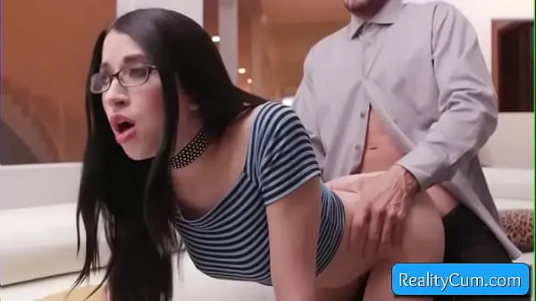 Big Sexy and nerdy big tit brunette teen Alex Coal loves getting her pussy pounded hard from behind by huge dick warm Tube