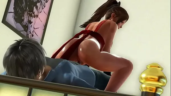 Stort Mai Shiranui the king of the fighters cosplay has sex with a man in hot porn hentai gameplay varmt rör