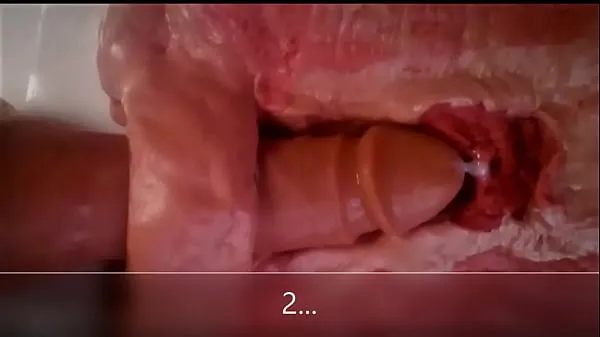 Stort Close up & internal view of anal dildo fucking varmt rør