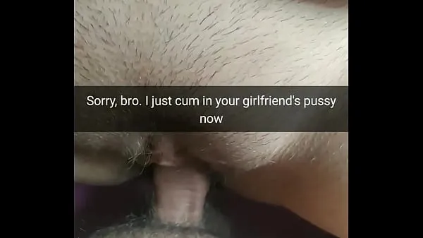 Stort Your girlfriend allowed him to cum inside her pussy in ovulation day!! - Cuckold Captions - Milky Mari varmt rör