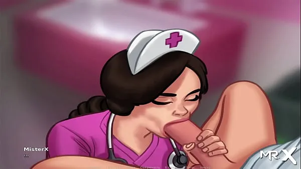 SummertimeSaga - Nurse plays with cock then takes it in her mouth E3 أنبوب دافئ كبير