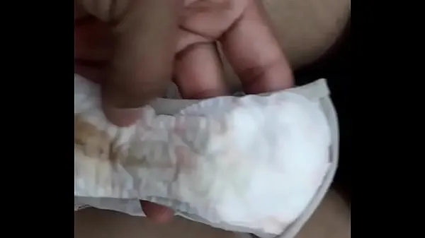 Big Underpants with vaginal discharge and stained warm Tube