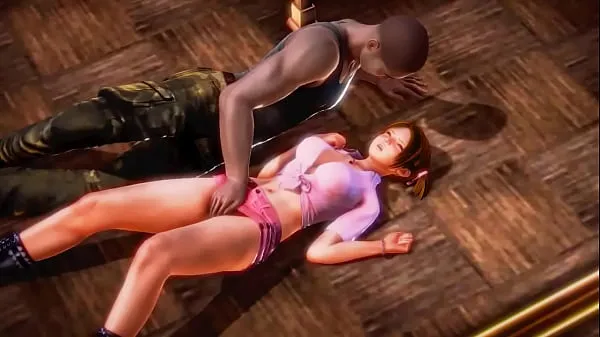 Stort Pretty lady in pink having sex with a strong man in hot xxx hentai gameplay varmt rør