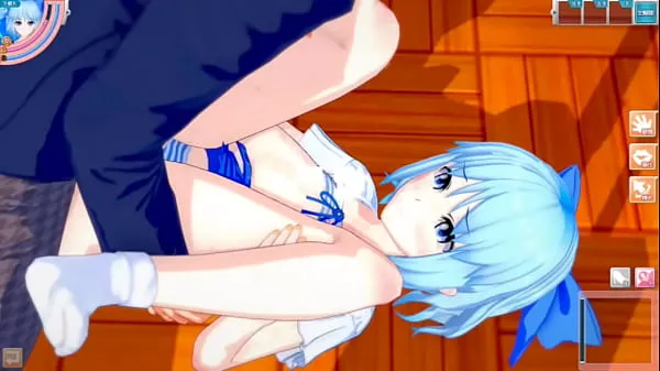 Duża Eroge Koikatsu! ] Touhou Cirno rubs her boobs H! 3DCG Big Breasts Anime Video (Touhou Project) [Hentai Game Toho Cirno ciepła tuba