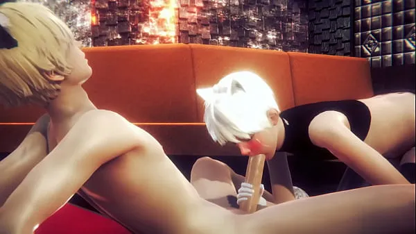 Duża Yaoi Femboy - Alan Handjob and blowjob - Sissy Trap Crossdresser Anime Manga Japanese Asian Game Porn Gay ciepła tuba