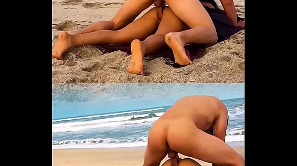 Μεγάλος UNKNOWN male fucks me after showing him my ass on public beach θερμός σωλήνας