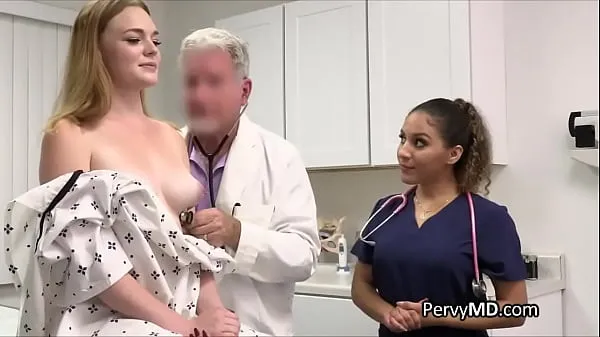 Ống ấm áp Breast exam turns to threesome with doc and nurse lớn