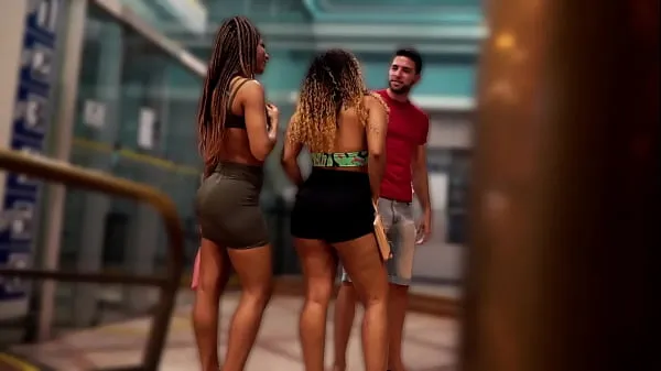 AMAZING THREESOME With Two BIG ASS (Brazilian Gold Diggers أنبوب دافئ كبير