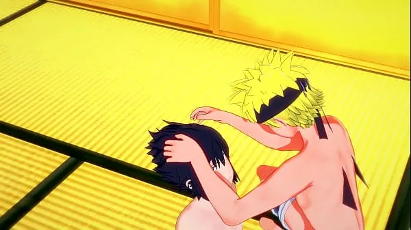 Stort Naruto Yaoi - Naruto x Sasuke Blowjob and Footjob - Sissy crossdress Japanese Asian Manga Anime Game Porn Gay varmt rör