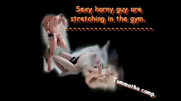 Grande Sexy horny guy are stretching in the gym (Tom Ondra Motho tubo quente