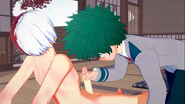 Grande My Hero Academia Yaoi - Deku x Shouto Masturbação e Boquete - Sissy crossdress Japonês Asiático Mangá Anime Jogo Porn Gay tubo quente