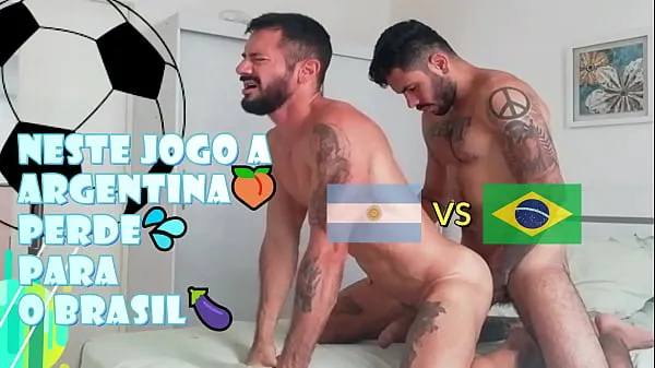Big Departure the Argentine fanatic loses to Brazil - He cums in the Ass - With Alex Barcelona & Cassiofarias warm Tube