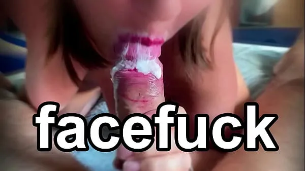 Grote AMATEUR FACEFUCK. FACE FUCK CUM SWALLOW. CUM IN MOUTH HOMEMADE warme buis