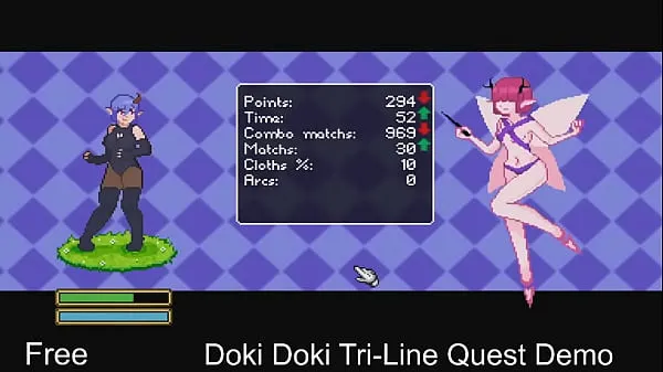 큰 Doki Doki Tri-Line Quest Demo 따뜻한 튜브