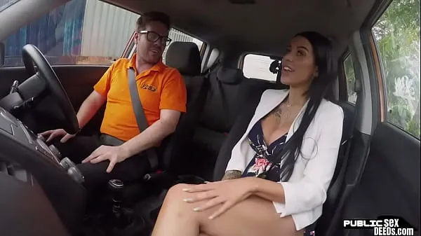 Big Busty MILF gets fucked outdoor in car by her driving tutor warm Tube