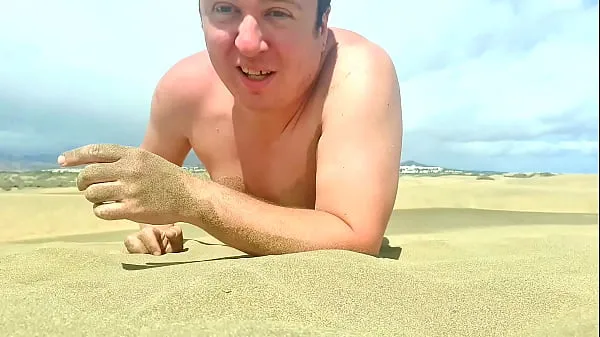 Stort Gran Canaria Nudist Beach varmt rør