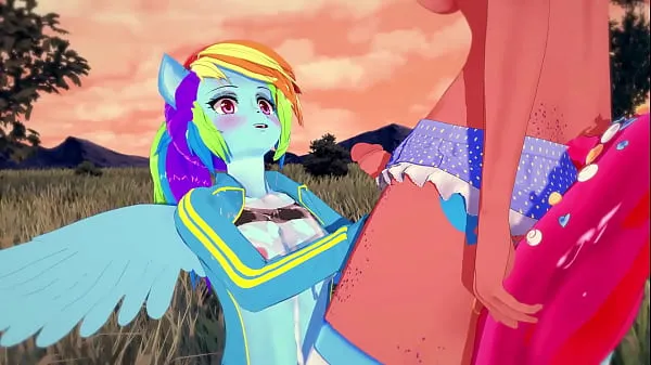 Grote My Little Pony - Rainbow Dash gets creampied by Pinkie Pie warme buis
