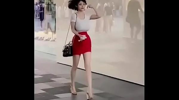 Stort chinesse walking street boobs shake varmt rør