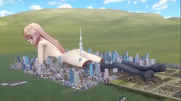 Stort MMD] Playing With The City (Giantess, Sfx, Size fetish content varmt rør