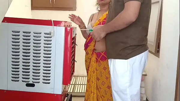 Stort XXX Cooler repair man fuck Desi bhabhi in balcony varmt rør