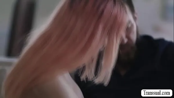 Big Pink haired TS comforted by her bearded stepdad by licking her ass to makes it wet and he then fucks it so deep and hard warm Tube