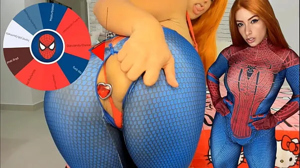 Büyük TRY NOT TO CUM challenge with Mary Jane cosplay teasing and showing her asshole sıcak Tüp