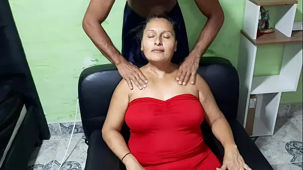 Big I give my motherinlaw a hot massage and she gets horny warm Tube